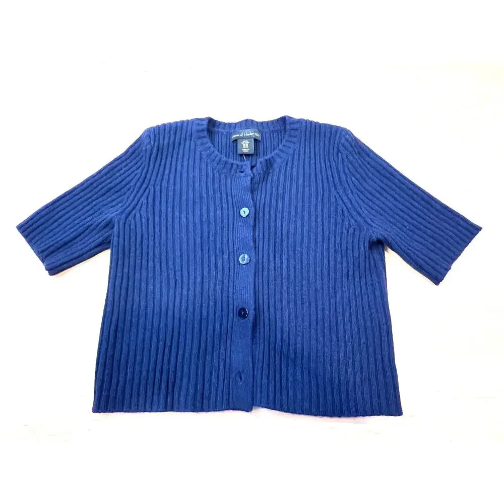 NWOT House Of‎ Harlow Short Sleeve Cardigan Sweater 100% Cashmere Woams Size XS